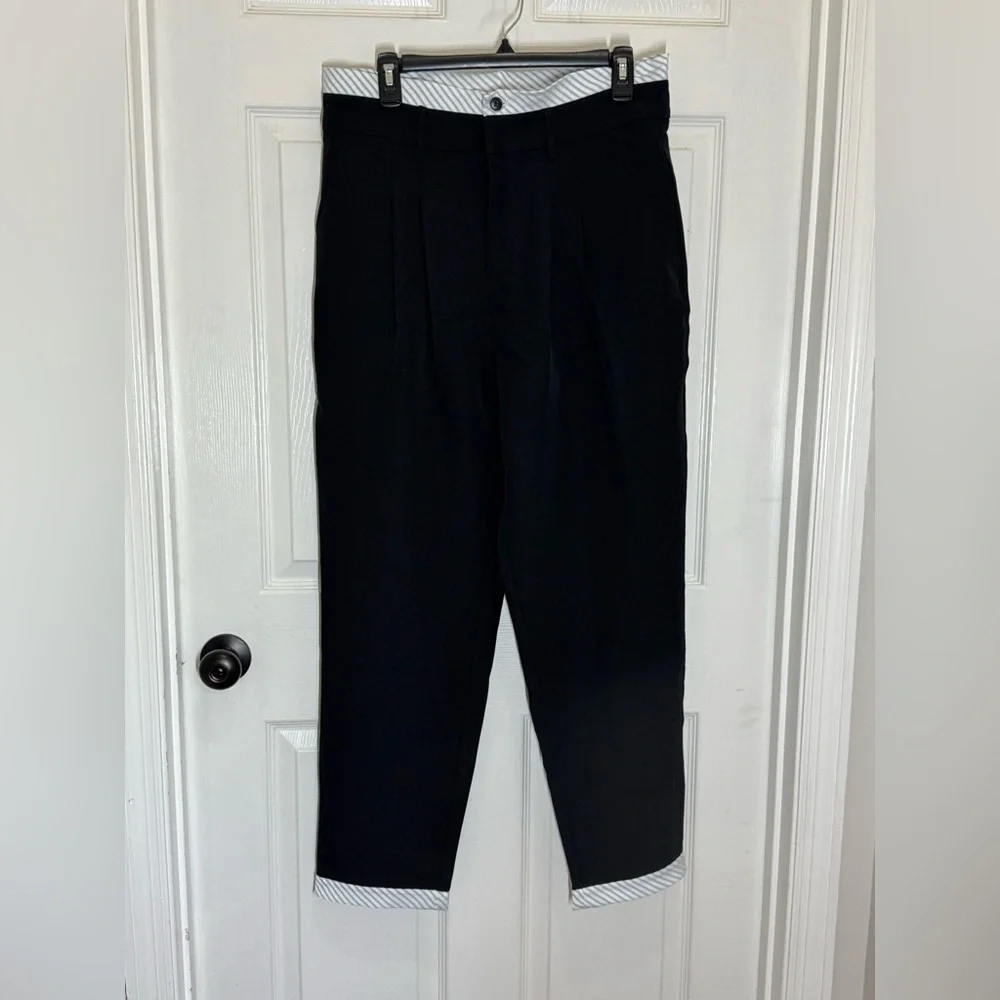 L36 Black High-Waisted Dress Pants with Relaxed Fit